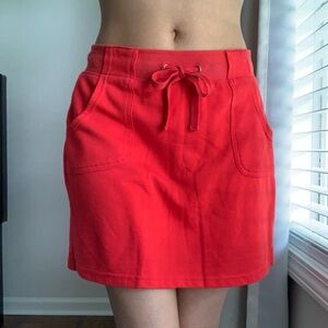 Red Summer Vacation Cotton Skirt